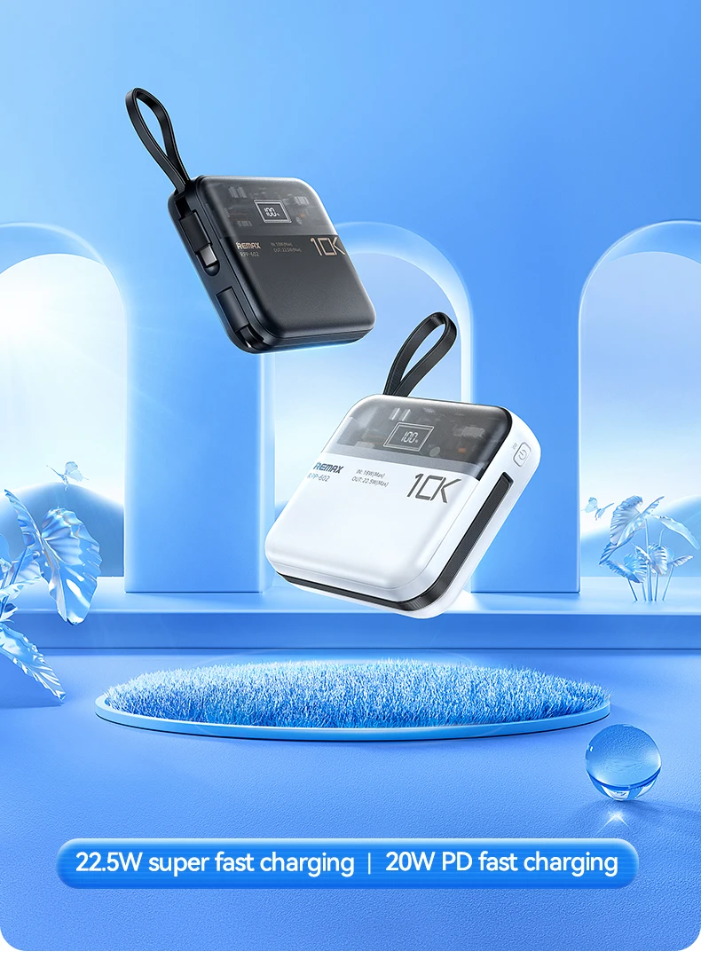 REMAX Power Bank 10000mAh Fast Charge For iPhone 15 Pro MAX 14 13 12 Mini iPad Tablets Samsung Xiaomi Portable Charger Powerbank