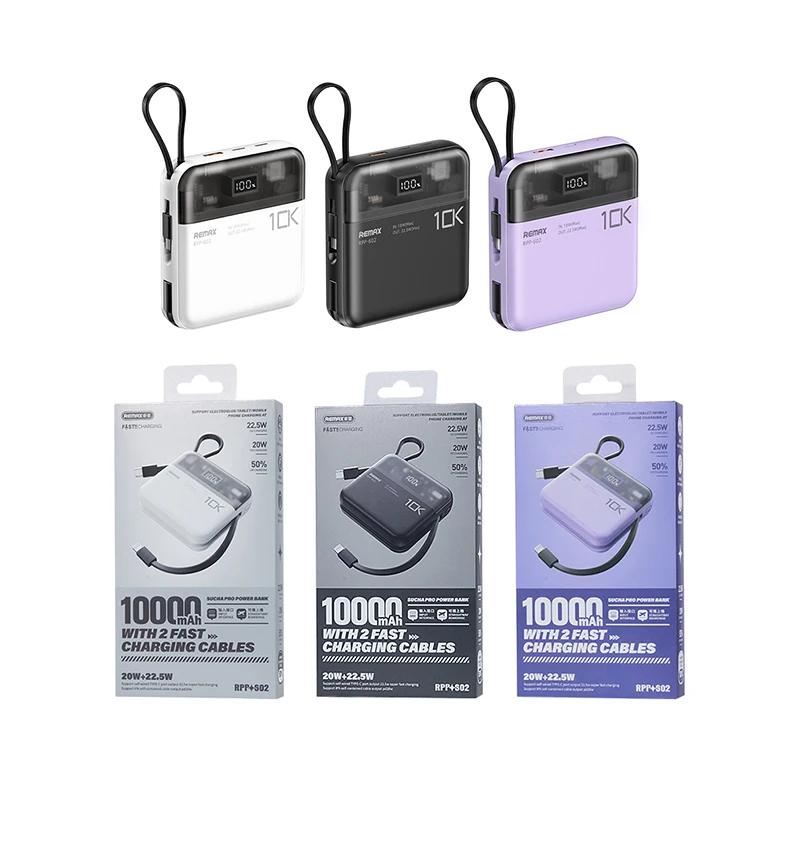 REMAX Power Bank 10000mAh Fast Charge For iPhone 15 Pro MAX 14 13 12 Mini iPad Tablets Samsung Xiaomi Portable Charger Powerbank