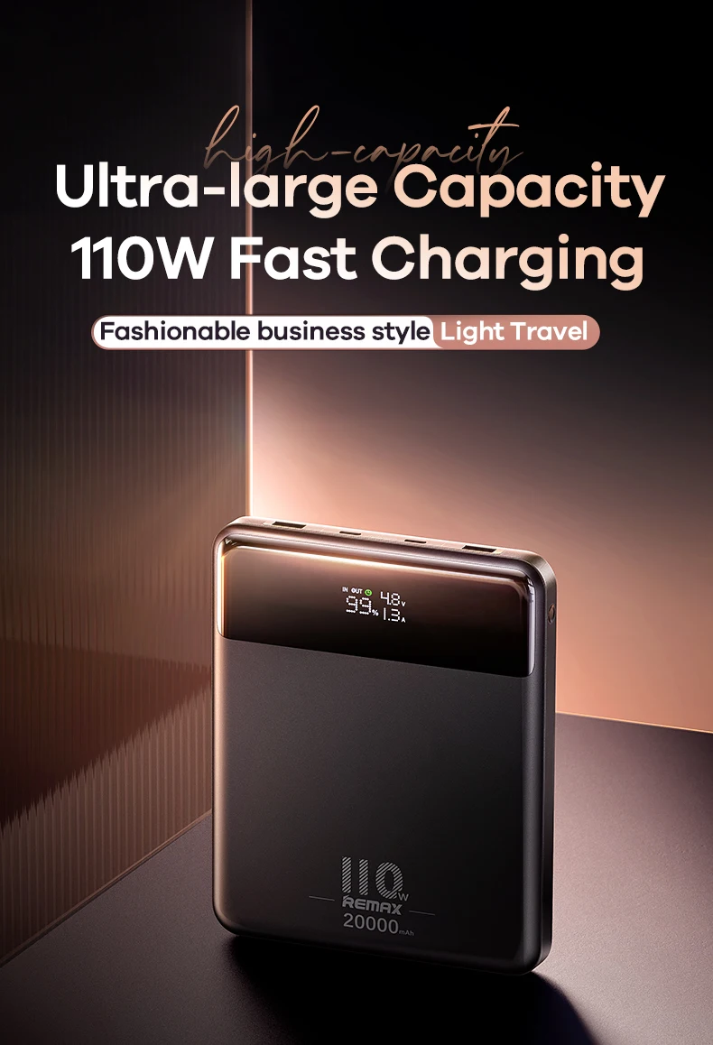 REMAX 140W 110W 100W High Power Bank Super Fast Charging For MacBook iPad Laptop Tablet iPhone 65W 35W 27W Notebook Powerbank