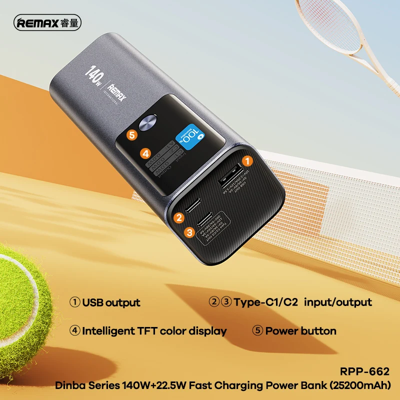 REMAX 140W 110W 100W High Power Bank Super Fast Charging For MacBook iPad Laptop Tablet iPhone 65W 35W 27W Notebook Powerbank