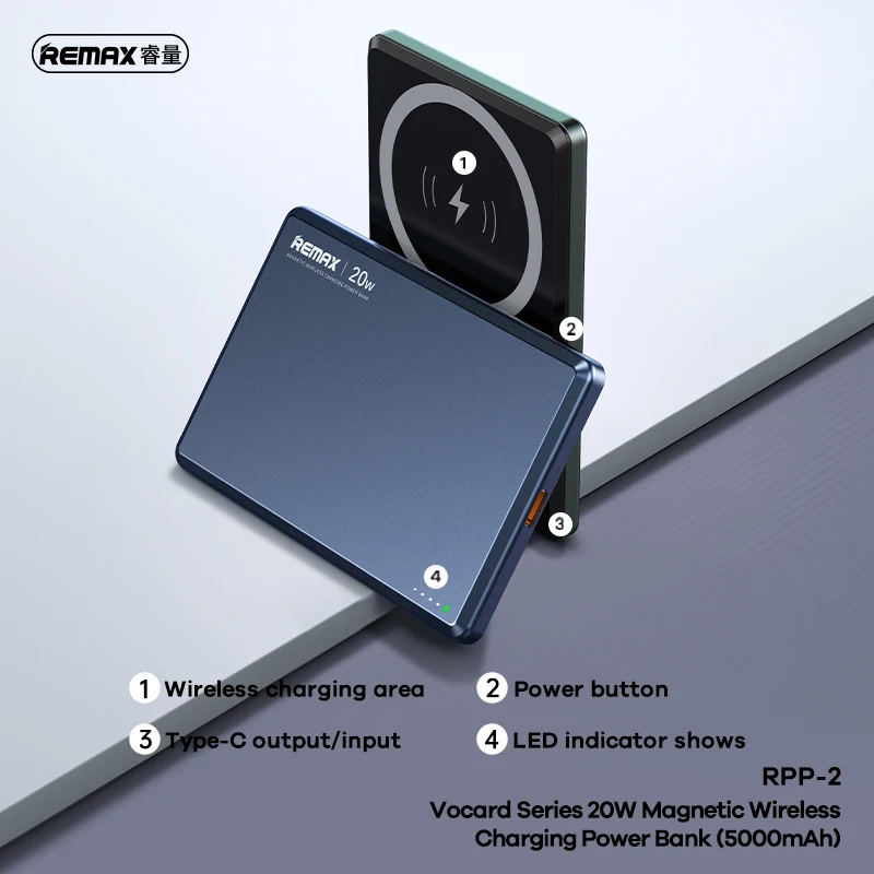 REMAX Magnetic Power Bank Alloy Wireless Charger For iPhone 15 Pro MAX 13 12 Xiaomi 14 Samsung S23 Ultra Thin Portable PowerBank
