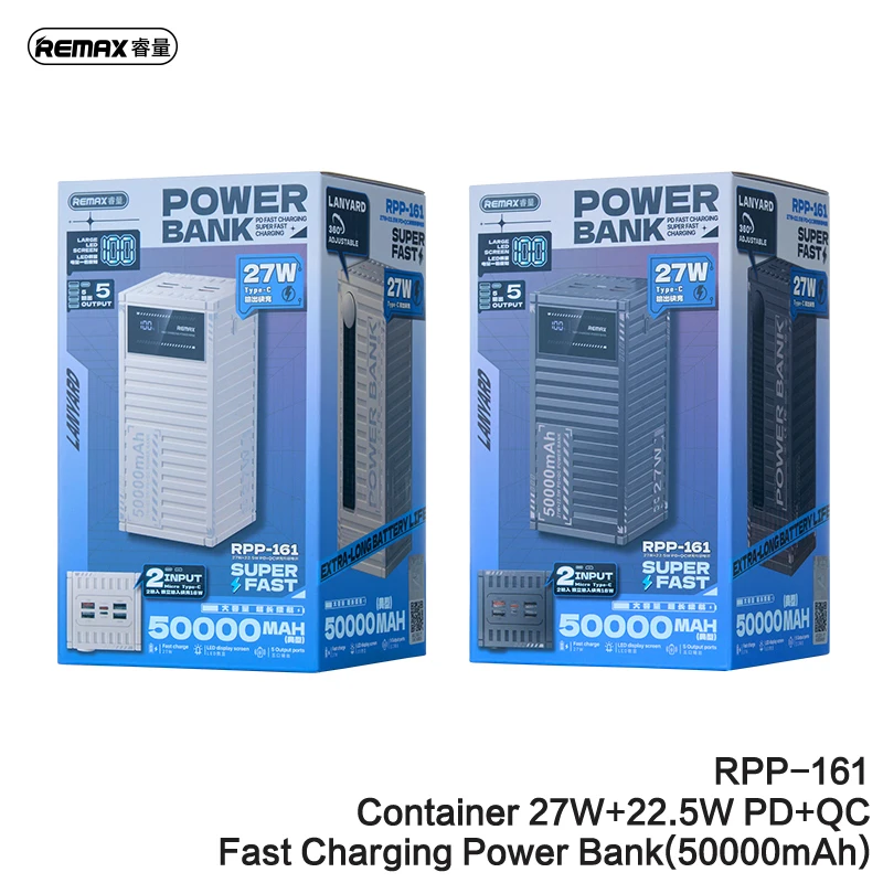REMAX 100W 80000mAh 60000mAh Power Bank High Capacity For iPhone 15 14 X Tablet Outdoor PowerBank Fast Charging External Charger