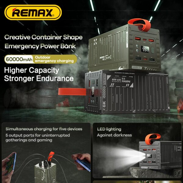 Внешний аккумулятор REMAX RPP-100 для ноутбуков и смартфонов, 60000 мАч, 100W PD (RPP-100) — изображение 3