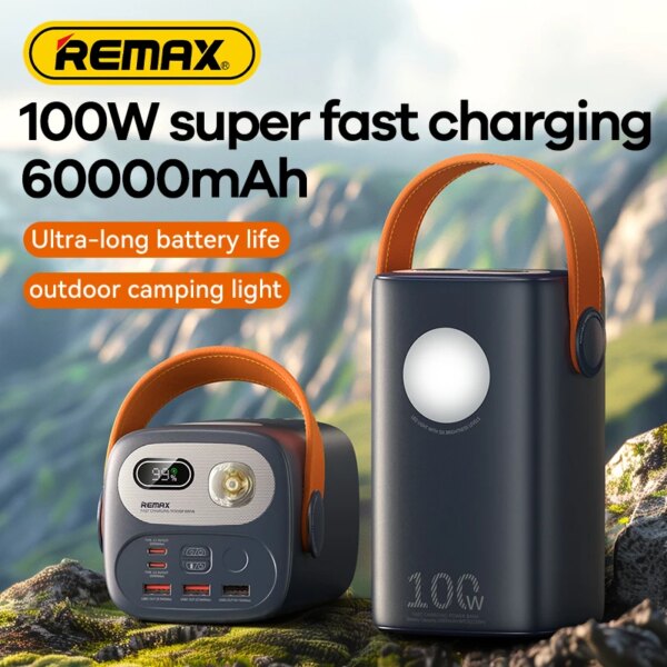 Внешний аккумулятор REMAX RPP-100 для ноутбуков и смартфонов, 60000 мАч, 100W PD (RPP-100) — изображение 2
