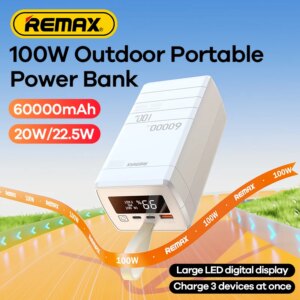 Внешний аккумулятор REMAX RPP-650 Dinba Series 100W с интеллектуальным дисплеем (60000 мАч)