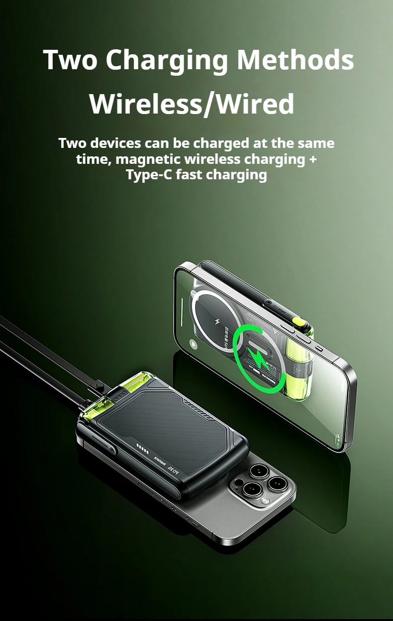 REMAX Magnetic Power Bank Wireless For iPhone 15 14 Pro MAX Xiaomi 13 Samsung S23 Huawei P60 Airpods Portable PowerBank 10000mAh
