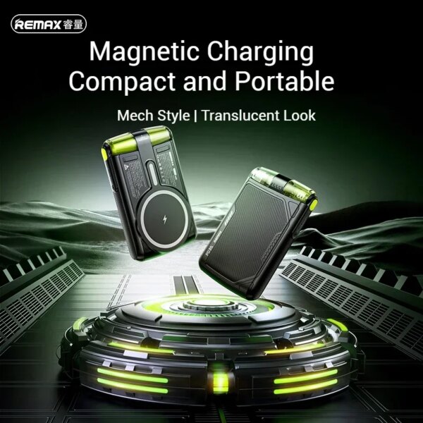 Внешний аккумулятор REMAX RPP-66 Armor 10000 мАч с MagSafe и цифровым дисплеем