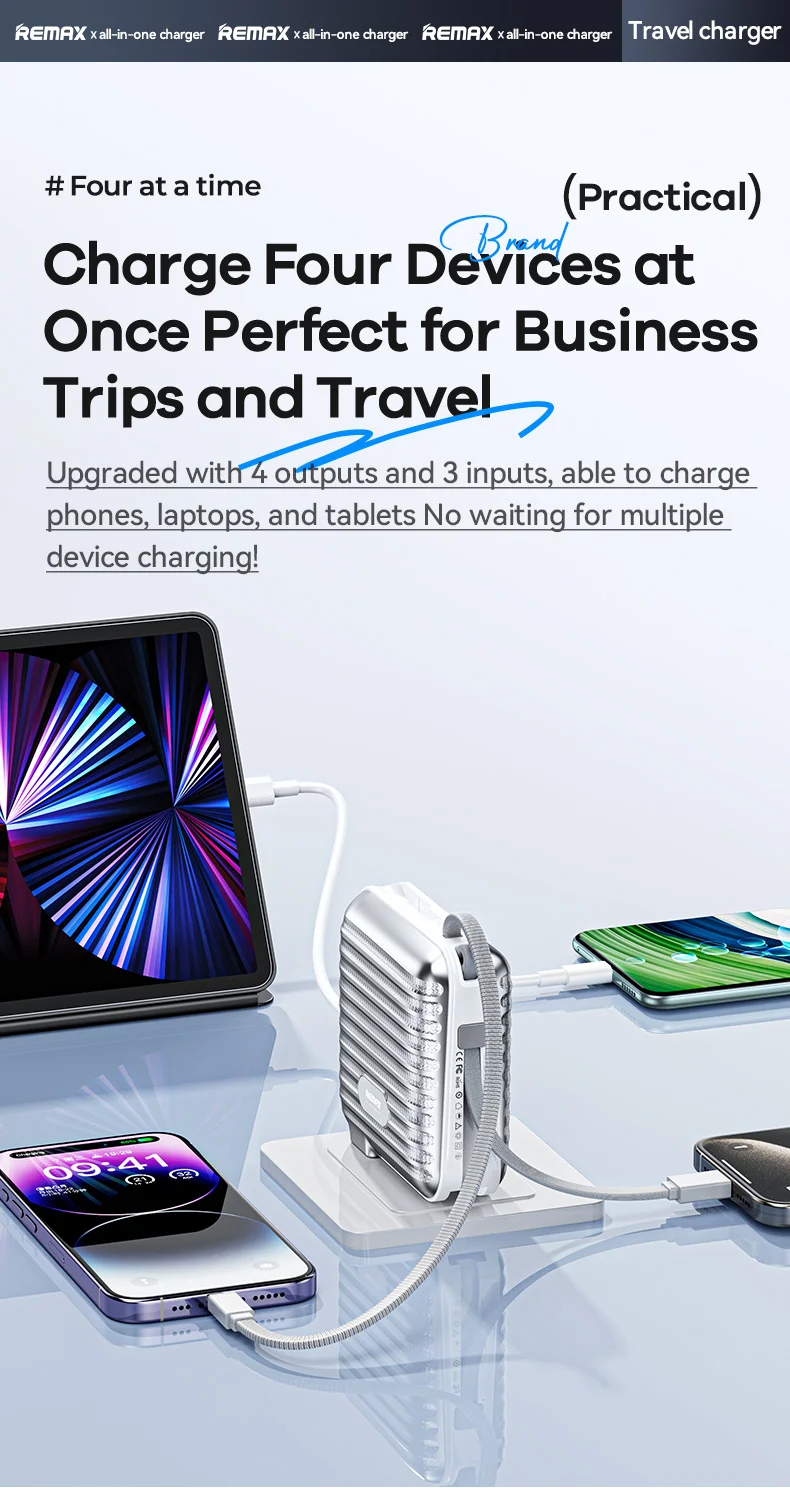 REMAX 15000mAh Power Bank Fast Charging For iPhone 15 MacBook iPad Airpods Xiaomi Laptop Tablet Portable PowerBank Wall Charger