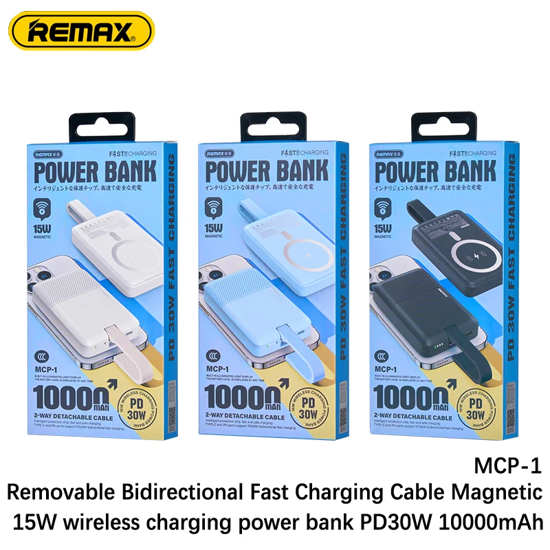 REMAX 30W Magnetic PowerBank Portable Wireless Charger For iPhone 15 Pro MAX 14 Plus X Samsung Xiaomi Huawei Power Bank 10000mAh