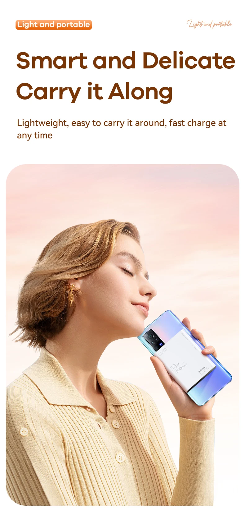 REMAX 33W 10000mAh Power Bank Fast Charge For iPhone 15 14 Pro MAX 13 12 11 X Samsung Xiaomi Powerbank Charging External Charger