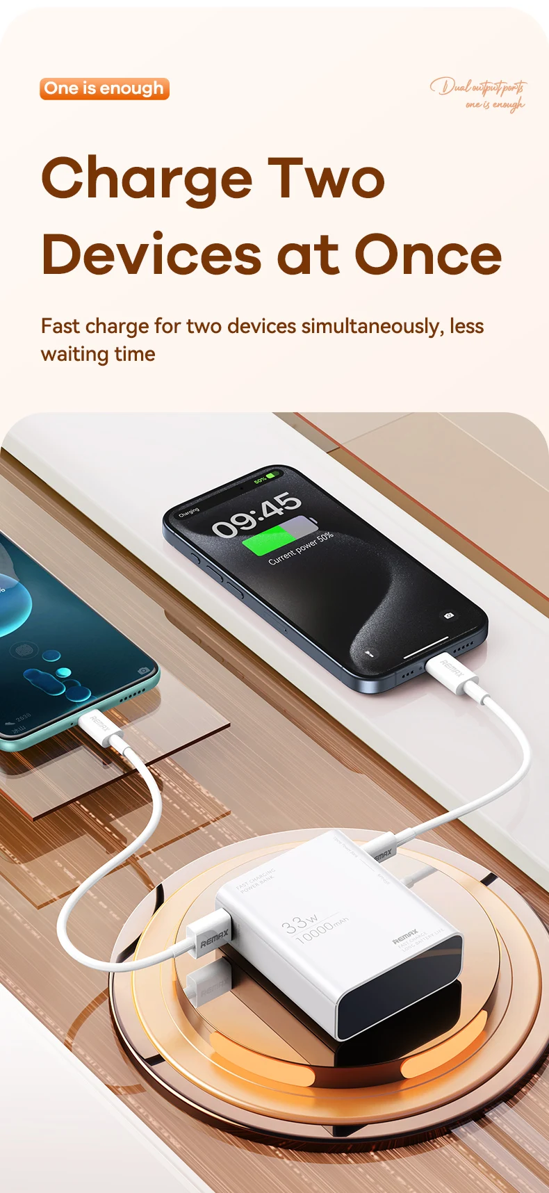 REMAX 33W 10000mAh Power Bank Fast Charge For iPhone 15 14 Pro MAX 13 12 11 X Samsung Xiaomi Powerbank Charging External Charger