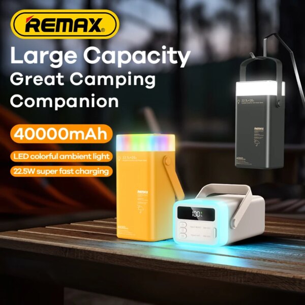 Внешний аккумулятор Remax RPP-596 Fluorite 40000 мАч с цветной подсветкой и быстрой зарядкой 22.5W — изображение 5