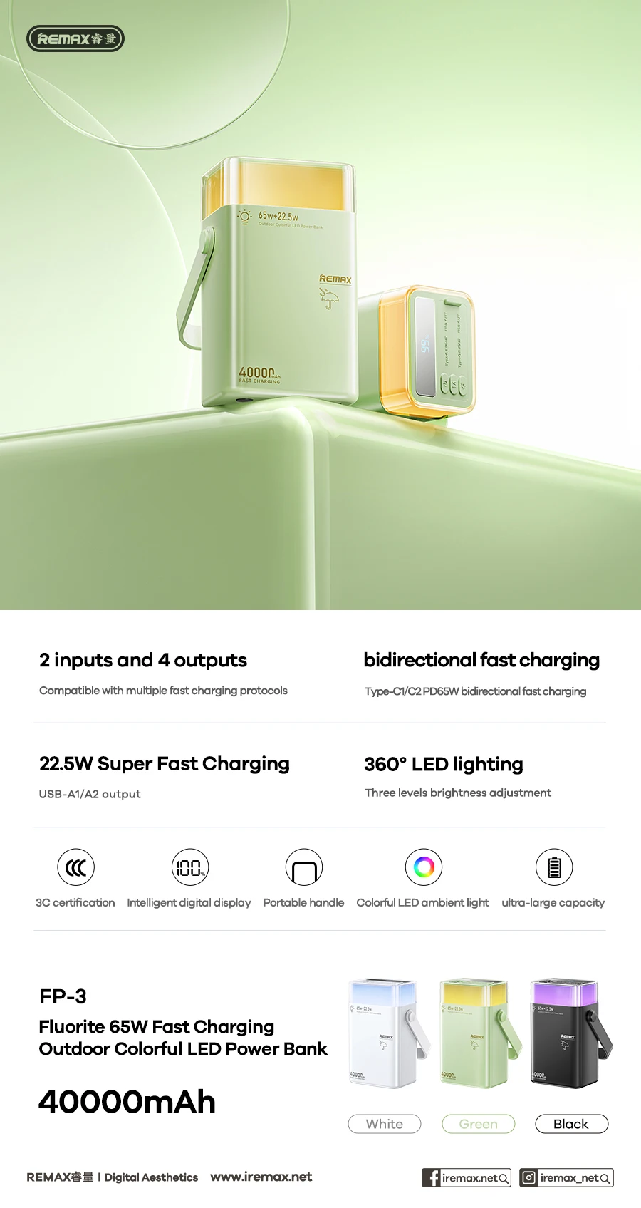 REMAX 100W 60000mAh High Capacity Power Bank Fast Charging For MacBook iPhone X iPad 80000mAh PowerBank Outdoor 40000mAh Camping
