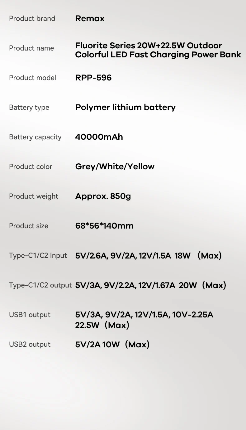 REMAX 100W 60000mAh High Capacity Power Bank Fast Charging For MacBook iPhone X iPad 80000mAh PowerBank Outdoor 40000mAh Camping