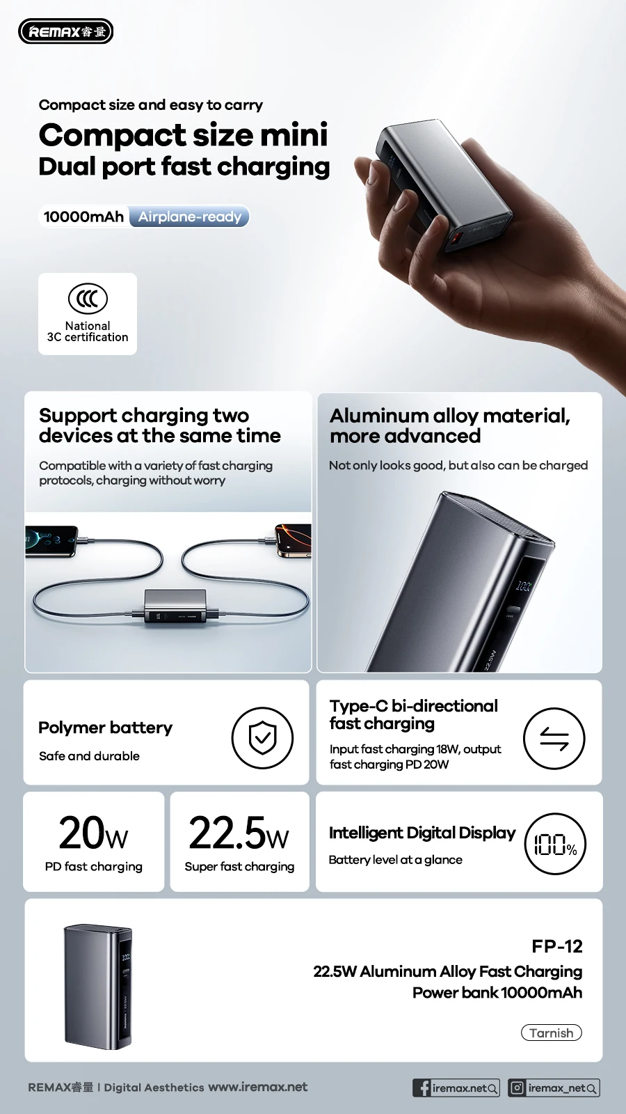 REMAX 100W 60000mAh High Capacity Power Bank Fast Charging For MacBook iPhone X iPad 80000mAh PowerBank Outdoor 40000mAh Camping