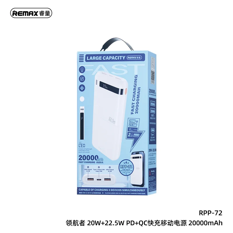 REMAX 100W 60000mAh High Capacity Power Bank Fast Charging For MacBook iPhone X iPad 80000mAh PowerBank Outdoor 40000mAh Camping