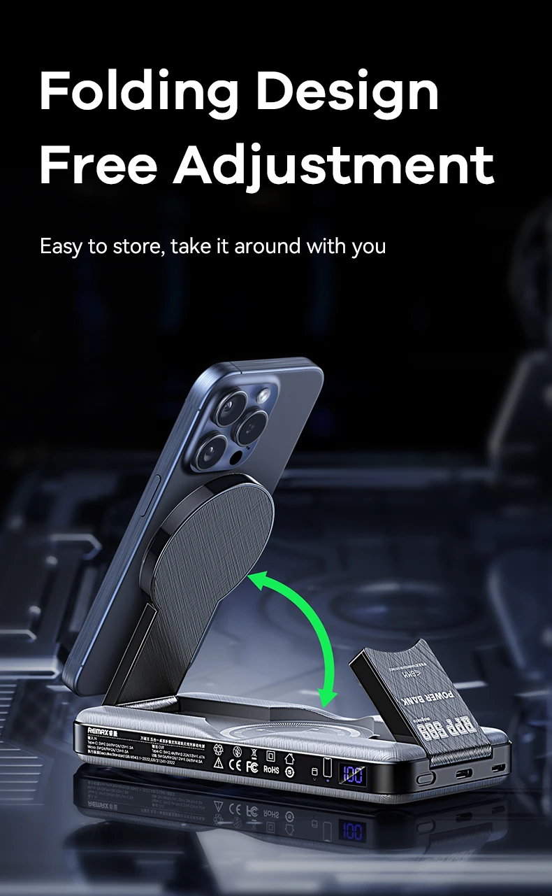 REMAX Wireless Power Bank Magnetic Charger Fast Charging For iPhone 15 14 Pro MAX 13 iPad Airpods Apple Watch 10000mAh PowerBank