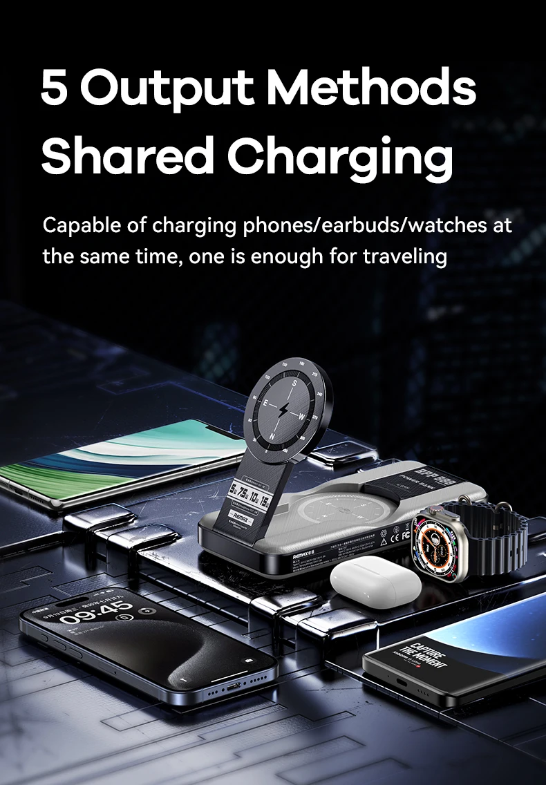 REMAX Wireless Power Bank Magnetic Charger Fast Charging For iPhone 15 14 Pro MAX 13 iPad Airpods Apple Watch 10000mAh PowerBank