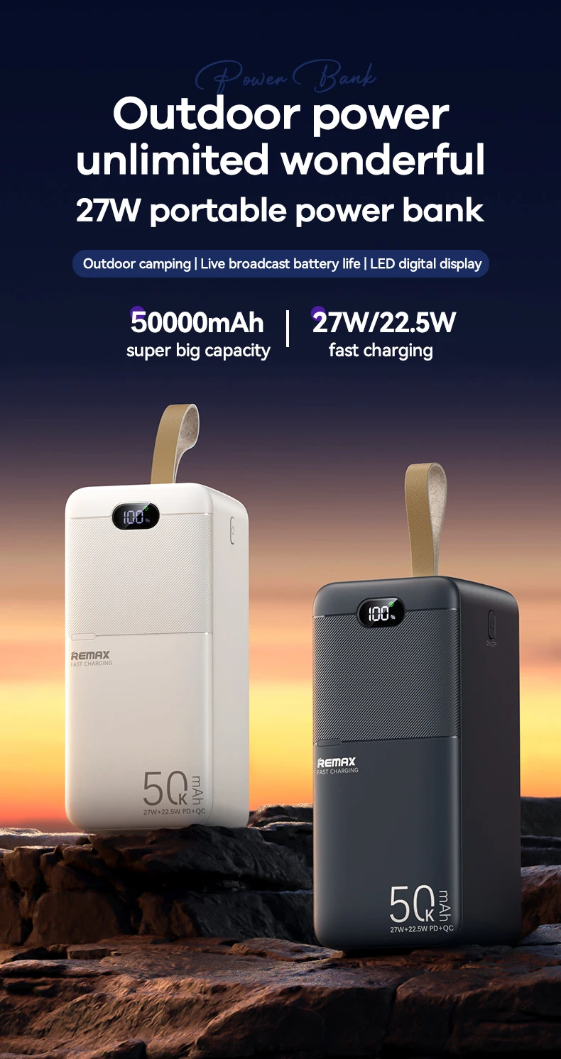 REMAX 110W 100000mAh 80000mAh 60000mAh 50000mAh Power Bank PowerBank Large Capacity External Battery Pack For iPhone Laptop iPad
