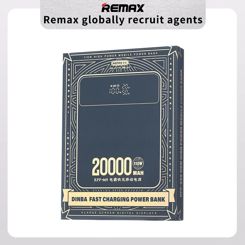 REMAX 110W 100000mAh 80000mAh 60000mAh 50000mAh Power Bank PowerBank Large Capacity External Battery Pack For iPhone Laptop iPad
