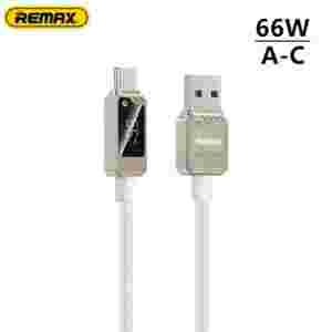 REMAX 66W Zinc Alloy Braided Usb Cable With Smart Digital Display A-C Date Cable USB-A to Type-C Fast Charging USB Cable
