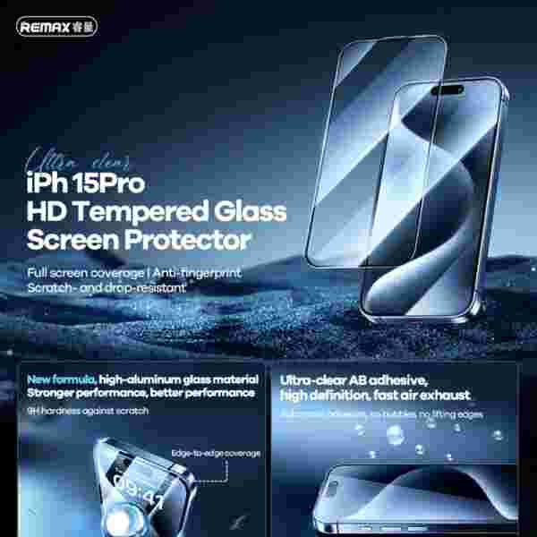 Защитное стекло REMAX Future Ultra-soft HD для iPhone 15 Pro, 15 Pro Max, 16, 16 Plus, 16 Pro, 16 Pro Max — изображение 2